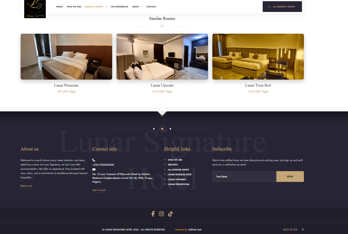 Lunar Signature Hotels - Website & Booking Platform