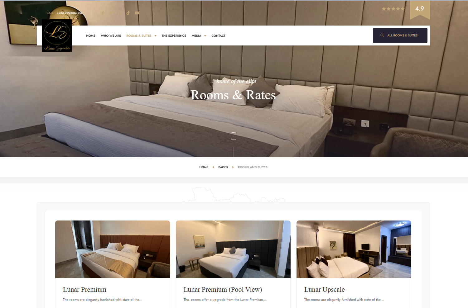 Lunar Signature Hotels - Website & Booking Platform